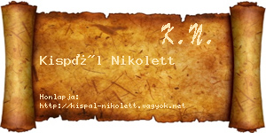 Kispál Nikolett névjegykártya